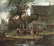 RUYSDAEL, Salomon van, Tavern with May Tree (detail) af